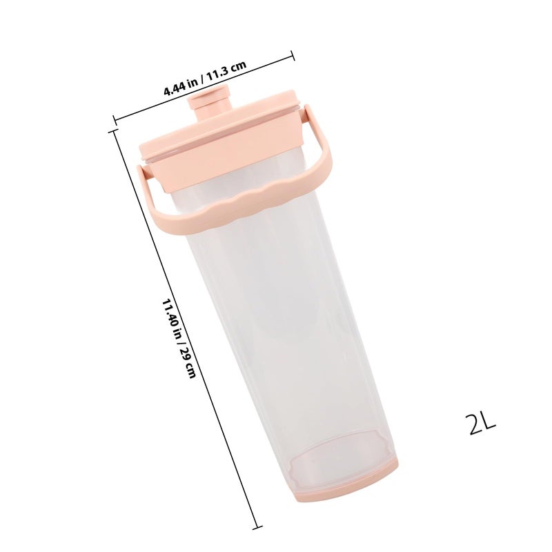 Large 2 Liter Rose Water Jug Beverage Dispenser With Lid For Fridge - Image 3