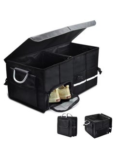 Collapsible Heavy Duty Portable Multi-Functional Car Trunk Organizer with Special Room for Shoes