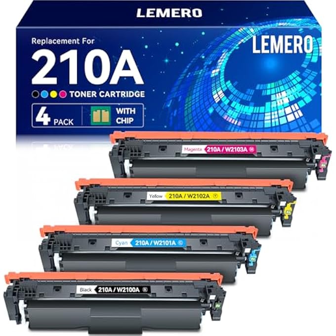 210A COMPATIBLE TONER CARTRIDGES REPLACEMENT FOR HP 210A 210X TONER CARTRIDGES SET FOR HP COLOR PRO 4201DN 4201DW MFP 4301DW 4301FDN 4301FDW PRINTER 4-PACK WITH CHIP - Image 1