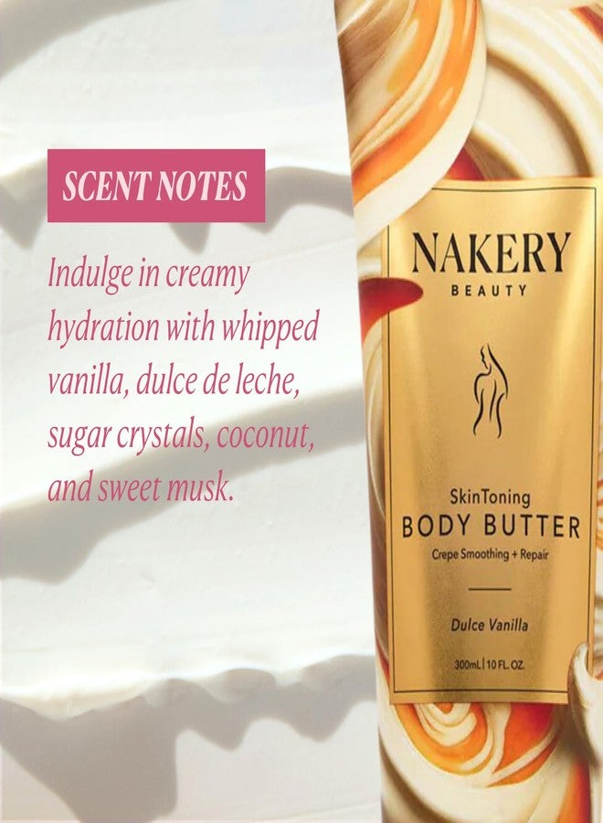 Nakery Skin Toning Body Butter for Women - Firming Body Lotion for Women - Peptide Infused Body Lotion for Crepey & Sagging Skin - Skin Firming Lotion for Neck, Arms & Legs - Dulce Vanilla - Image 4