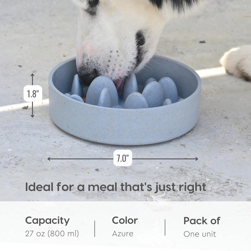 Eha Earth-Friendly Slow Feeder For Dogs|Dog Bowl Medium|800 Ml|Pet Bowl Made With Rice Husk And Bamboo Fibers|Dog Food Bowl|1 Unit|Azure,18 X18X5 Cm - Image 3