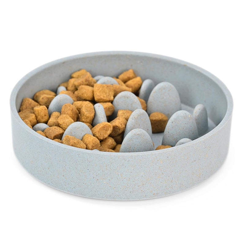 Eha Earth-Friendly Slow Feeder For Dogs|Dog Bowl Medium|800 Ml|Pet Bowl Made With Rice Husk And Bamboo Fibers|Dog Food Bowl|1 Unit|Azure,18 X18X5 Cm - Image 1