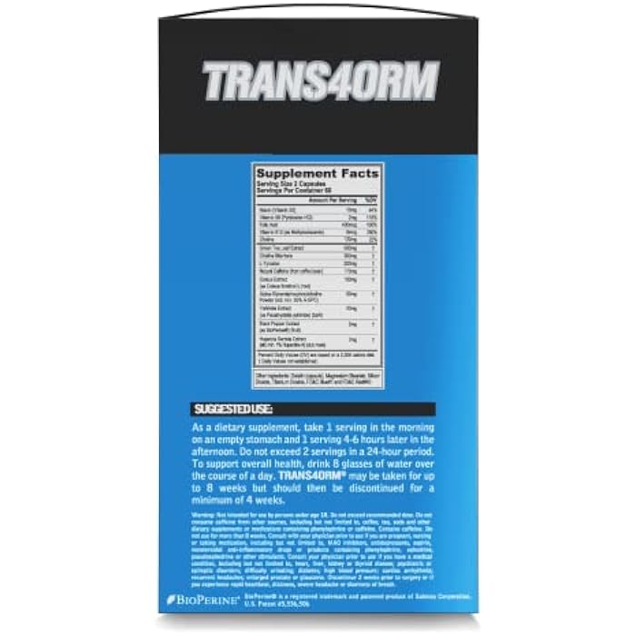Evlution مجموعة دعم فقدان الوزن EVL - حارق الدهون الحراري Trans4orm وأقراص دعم الأيض مع مستخلص حبوب القهوة الخضراء وفورسكولين بالإضافة إلى LeanMode غير المنبه - Image 5