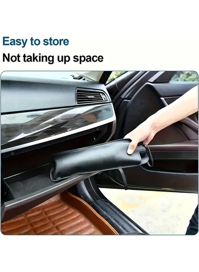 Black Car Windshield Sunshade Portable Foldable UV Protection Heat Reduction Thermal Insulation - Image 4