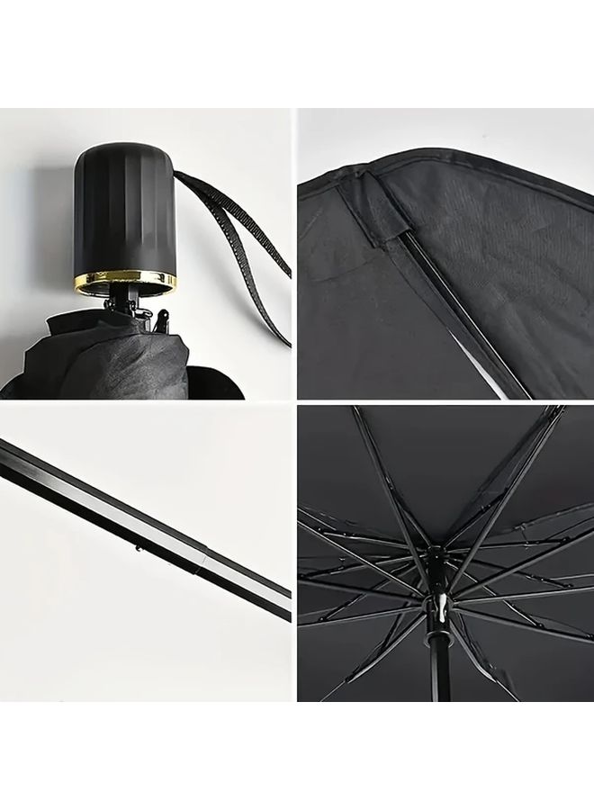 Black Car Windshield Sunshade Portable Foldable UV Protection Heat Reduction Thermal Insulation - Image 5