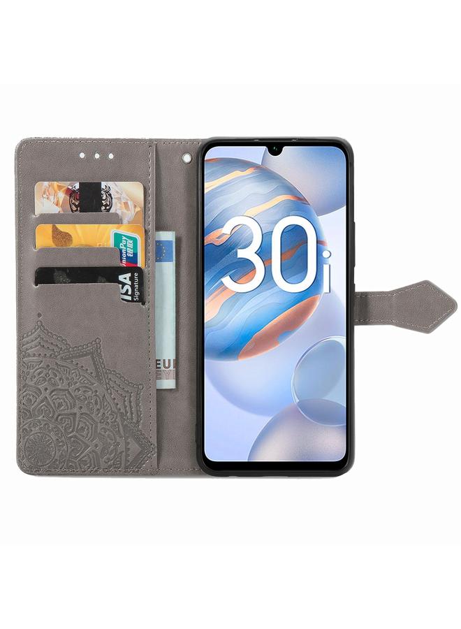 اس-توب جراب هاتف Honor 30i من الجلد المنقوش بزهرة ماندالا - Image 3