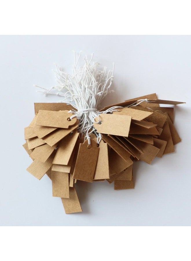 LGEGE YEJI 100 pcs Kraft Paper Tags, Gift Tags with String Price Tags Jewelry - Image 2
