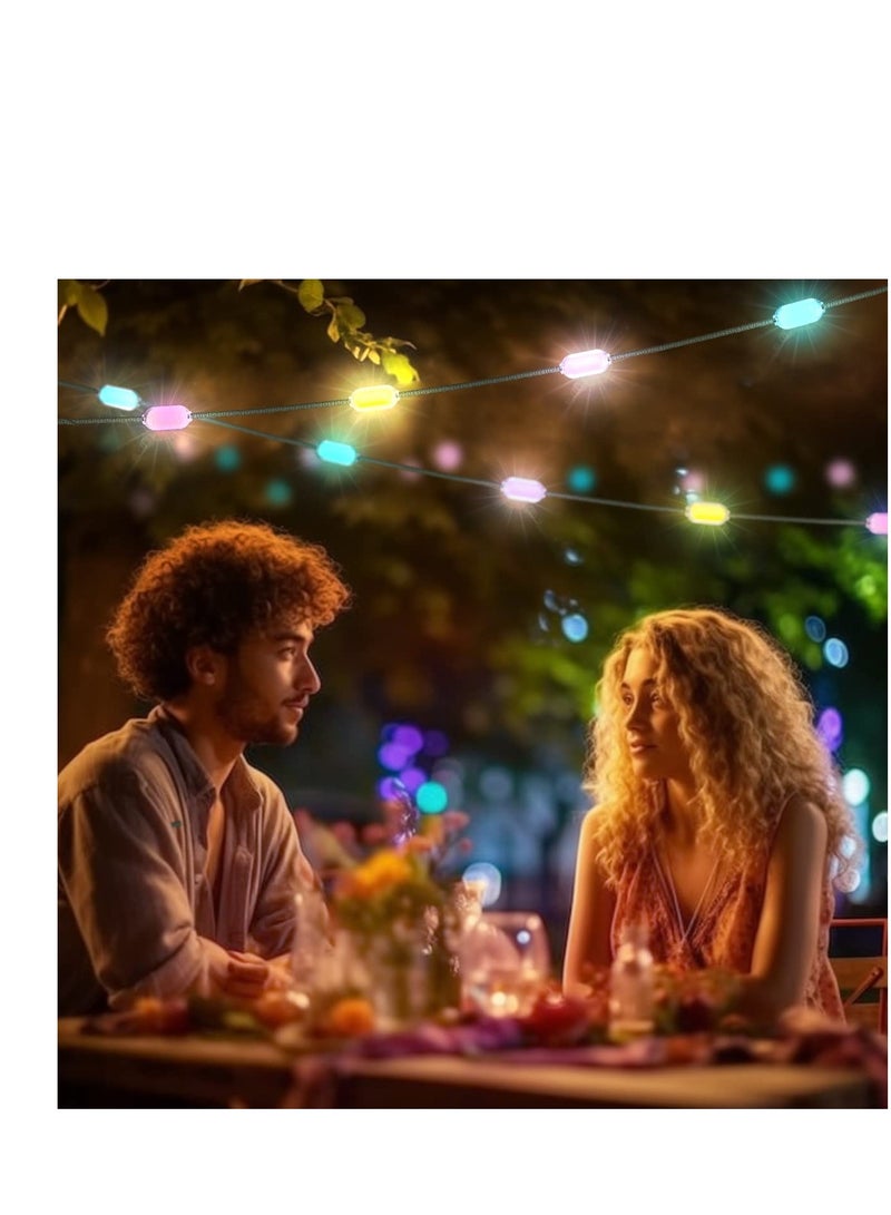 SYOSI Color Solar String Lights, Outdoor Camping String Lights with Lantern, Rechargeable & Power Bank, 3 Color Modes, IP65 Waterproof Xmas Lights for House Indoor Outside Decorations/Camping - Image 5