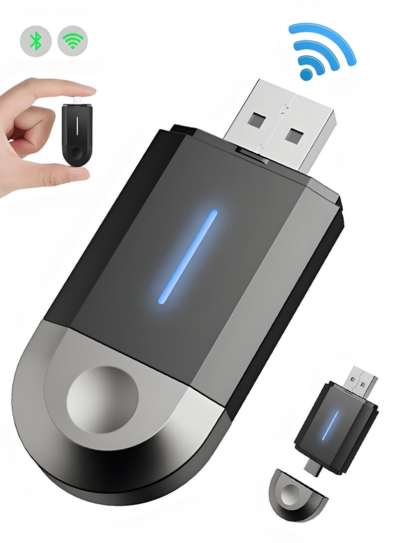 Makrystorm 2 in 1 Mini Carplay Wireless Adapter seamless integration Android Auto For Apple USB Type-C Dongle in Universal car - Image 1