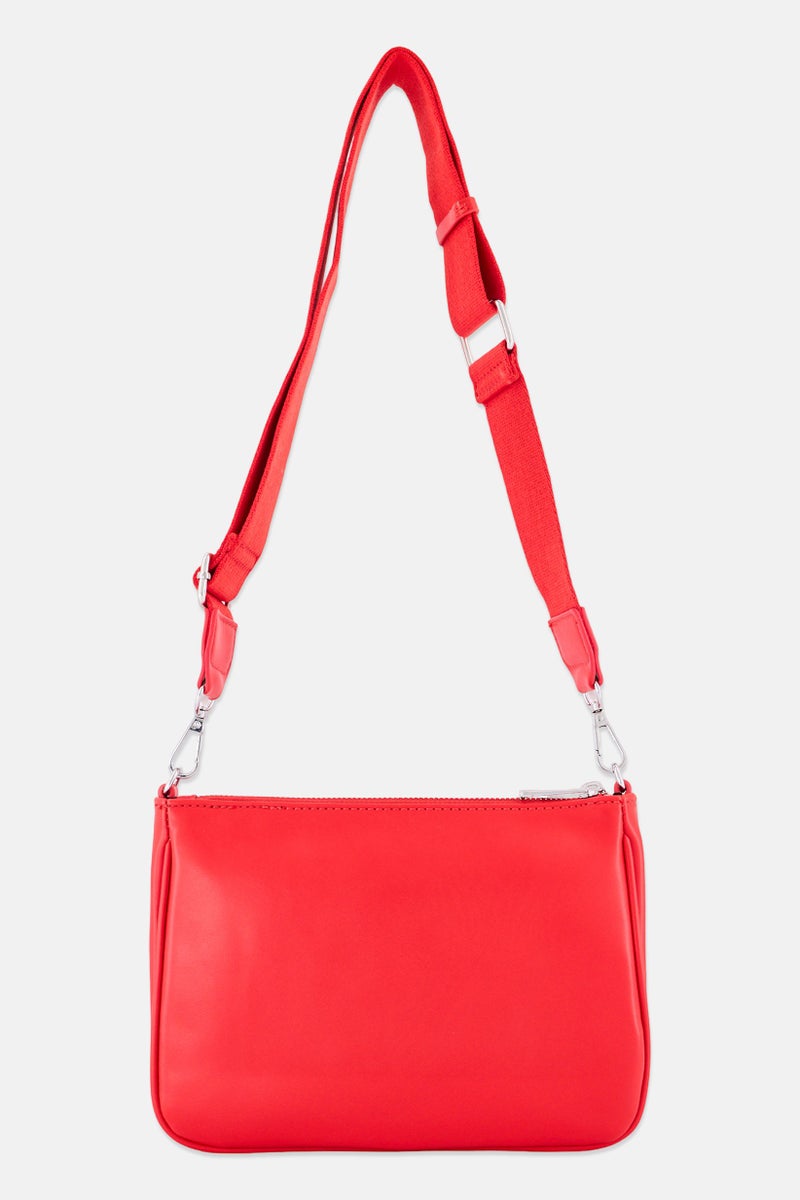 Rebecca Minkoff حقيبة كتف نسائية بشعار العلامة التجارية، حمراء - Image 3