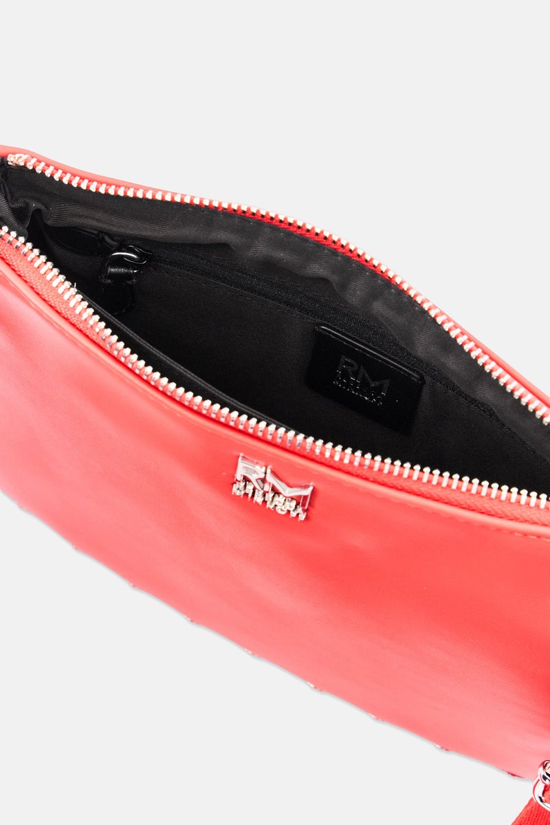 Rebecca Minkoff حقيبة كتف نسائية بشعار العلامة التجارية، حمراء - Image 4