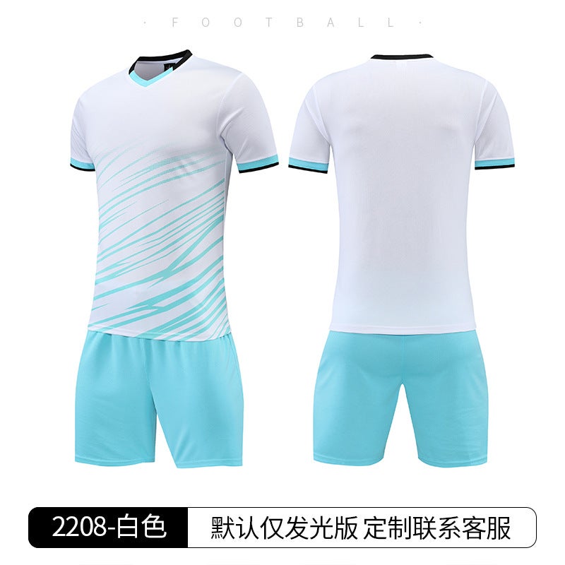 Generic Childrens Thin Game Football Suit suit Campus Male Coach Running Sports Jersey Womens Outdoor Tennis Suit T-shirt 2208-White
