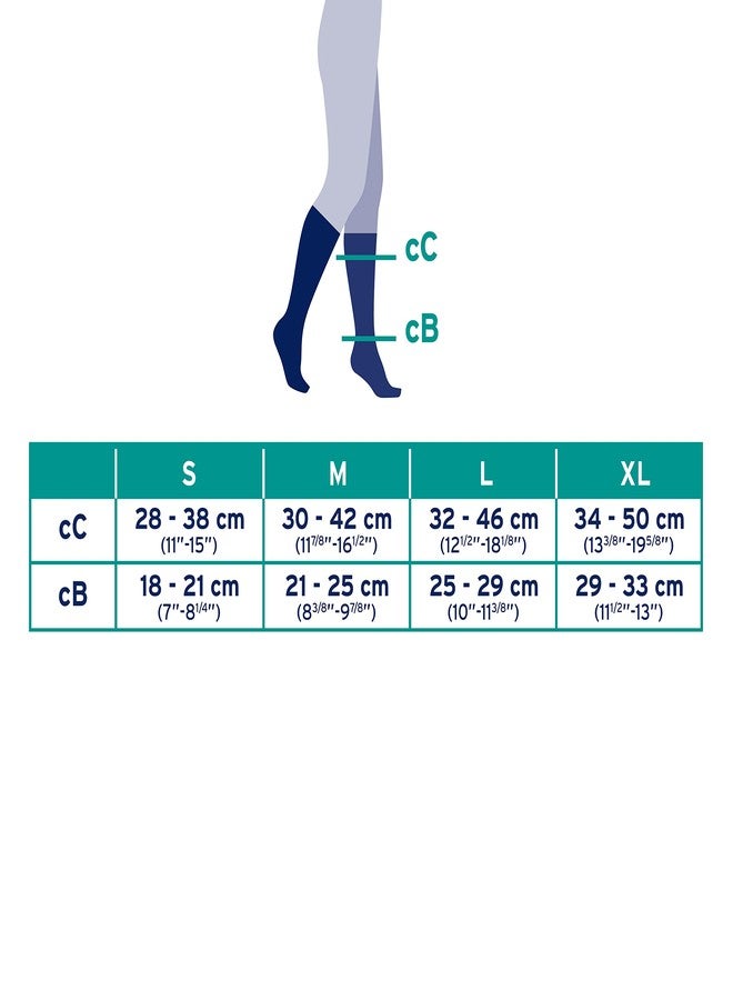 جوبست جوارب ضغط رياضية من جوبست 7528902، تصل إلى الركبة، ضغط 15-20 مم زئبق، أبيض/رمادي، مقاس كبير - Image 5