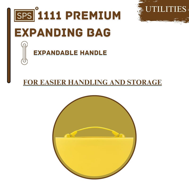 sps 13 Pocket Expanding File Folder with Buckle Closure,Label Index and Handle for A4/Foolscap/Legal Documents (Yellow) - Image 4