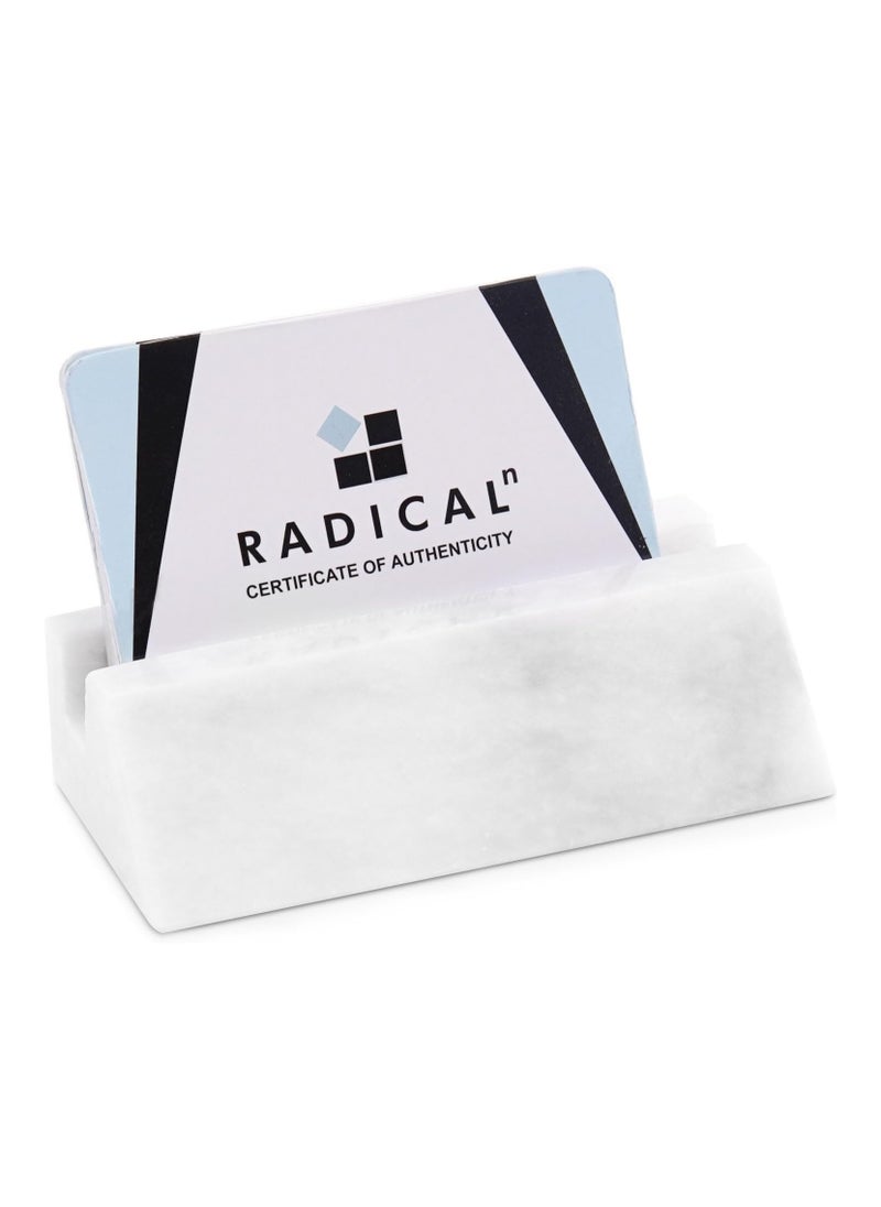 RADICALn Radicaln Business Card Holder White Handmade Marble Office Desk Organizers Small Business Supplies Home Office Décor  Ideal For Gift Cards Credit Card Holder Table Card Holders  - Image 1