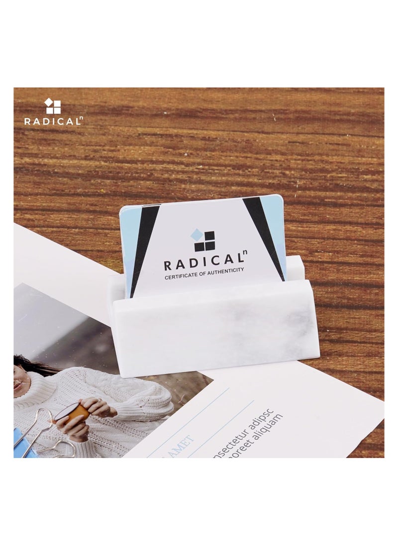 RADICALn Radicaln Business Card Holder White Handmade Marble Office Desk Organizers Small Business Supplies Home Office Décor  Ideal For Gift Cards Credit Card Holder Table Card Holders  - Image 4