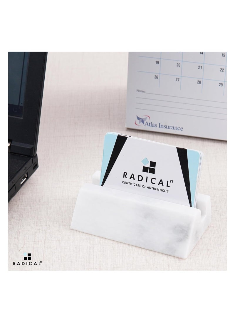 RADICALn Radicaln Business Card Holder White Handmade Marble Office Desk Organizers Small Business Supplies Home Office Décor  Ideal For Gift Cards Credit Card Holder Table Card Holders  - Image 5