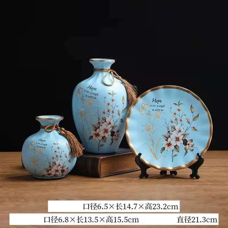 Y&D MSH Hand-Painted European Ceramic Vases Set of 3 - Elegant Flower Vases for Wedding, Party, Home Decor - Image 5