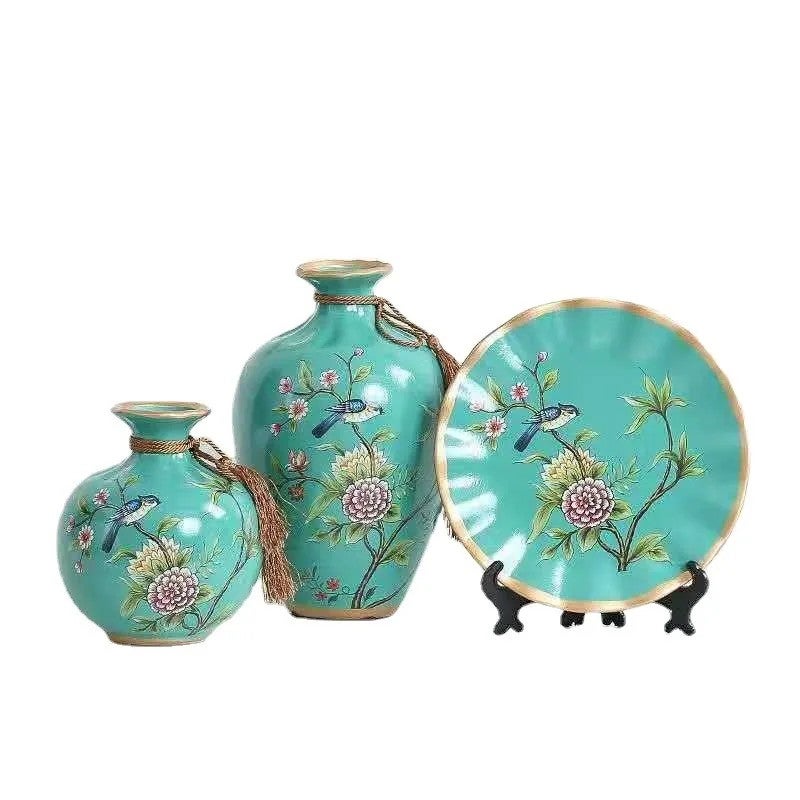 Y&D MSH Hand-Painted European Ceramic Vases Set of 3 - Elegant Flower Vases for Wedding, Party, Home Decor - Image 3