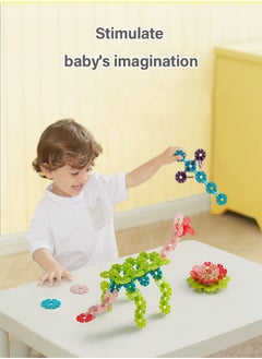 GROIC 600 PCS Snowflakes, Interlocking Plastic Disc Set, DIY Assembled Building Blocks, STEM Connectors Kids Construction Toy, Parent-Child Interactive Puzzle Early Education Toys  - Image 4