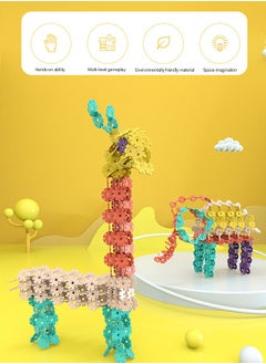 GROIC 600 PCS Snowflakes, Interlocking Plastic Disc Set, DIY Assembled Building Blocks, STEM Connectors Kids Construction Toy, Parent-Child Interactive Puzzle Early Education Toys  - Image 2