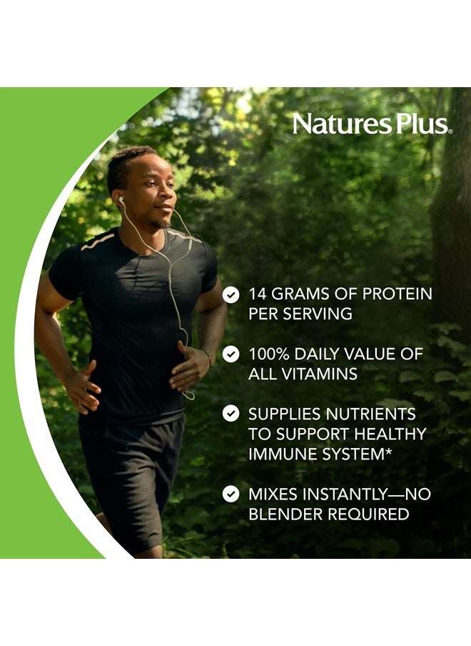 Natures Plus - SPIRU-TEIN Simply Natural, Original Vanilla - 0.81 lb - Unsweetened Plant-Based Protein Shake - Non-GMO, Vegetarian, Gluten Free - 16 Total Servings - Image 1