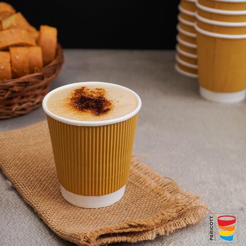 PARICOTT 200ml – 100 Cups | Ripple Paper Cups | Disposable Coffee & Tea Cups for Hot Drinks | Leak-Resistant, Sturdy & Eco-Friendly | Ideal for Office, Home, Events, Travel & Parties - Image 5