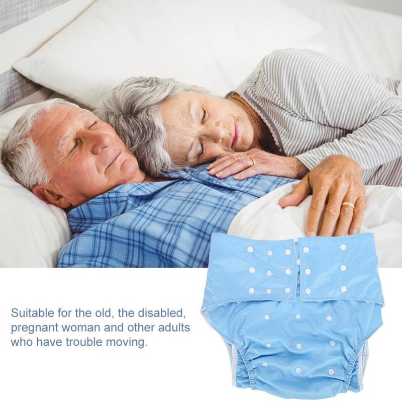 woobles Washable Adult Pocket Nappy Cover Close-Fitting Adjustable Reusable Diaper Cloth for Incontinence Care Protective Underwear, Suitable for Men Women Teen(Light Blue)-Light Blue - Image 2