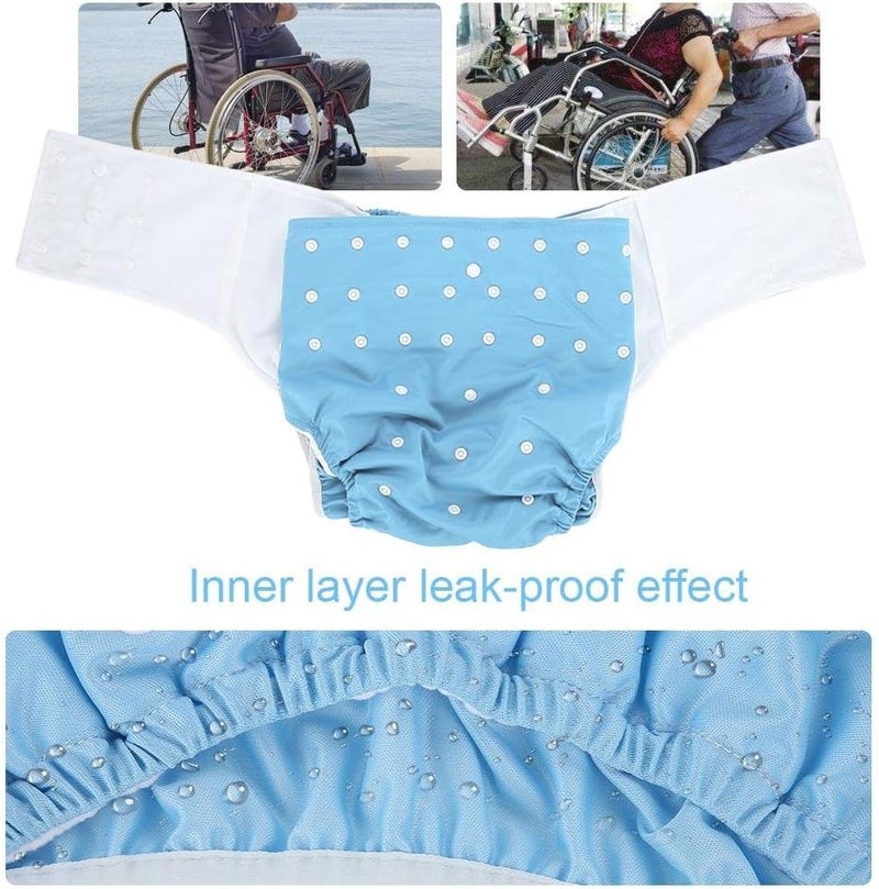 woobles Washable Adult Pocket Nappy Cover Close-Fitting Adjustable Reusable Diaper Cloth for Incontinence Care Protective Underwear, Suitable for Men Women Teen(Light Blue)-Light Blue - Image 5