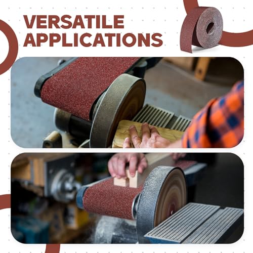 Heigble 80 Grit Abrasive Sandpaper Roll 3''x100 ft Long Emery Cloth Sand Paper Roll Aluminum Oxide Sanding Belt for Drum Sander Sandpaper Continuous Wood Furniture Wet and Dry Sanding - Image 4
