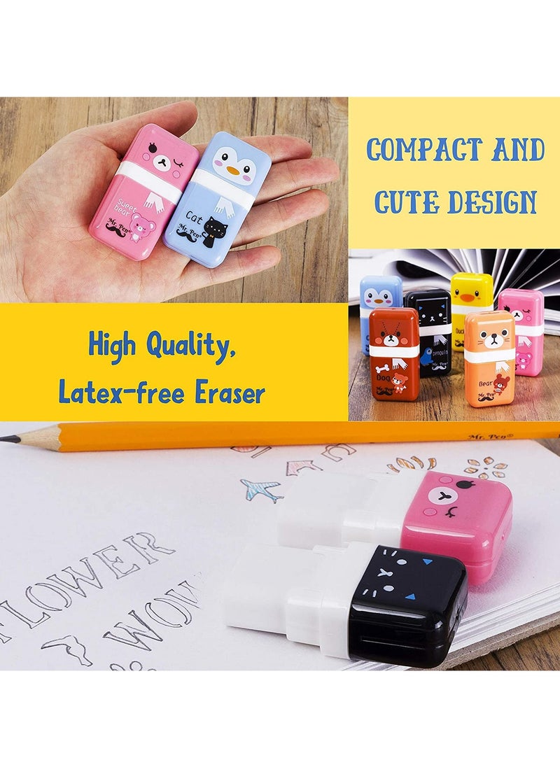 CMGTYYD CMGTYYD Pencil Eraser Shaving Roller Case for Easy Pick Up and Removal | Animal Themed Cute and Fun Party Favor and School Supplies for Kids, Back to school gift(6 Pcs)  - Image 4