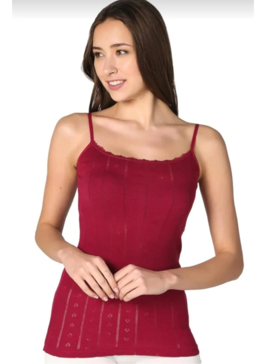 Tutku Passion 0200 Passion Women Jacquard Rope Strap 6 Piece Undershirt