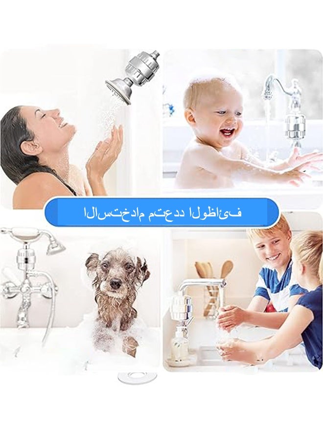 Shower Filter 20 Stage Showerhead Filter for Hard Water Shower Water Filter for Removing Chlorine Fluoride, Polished Chrome - Image 2