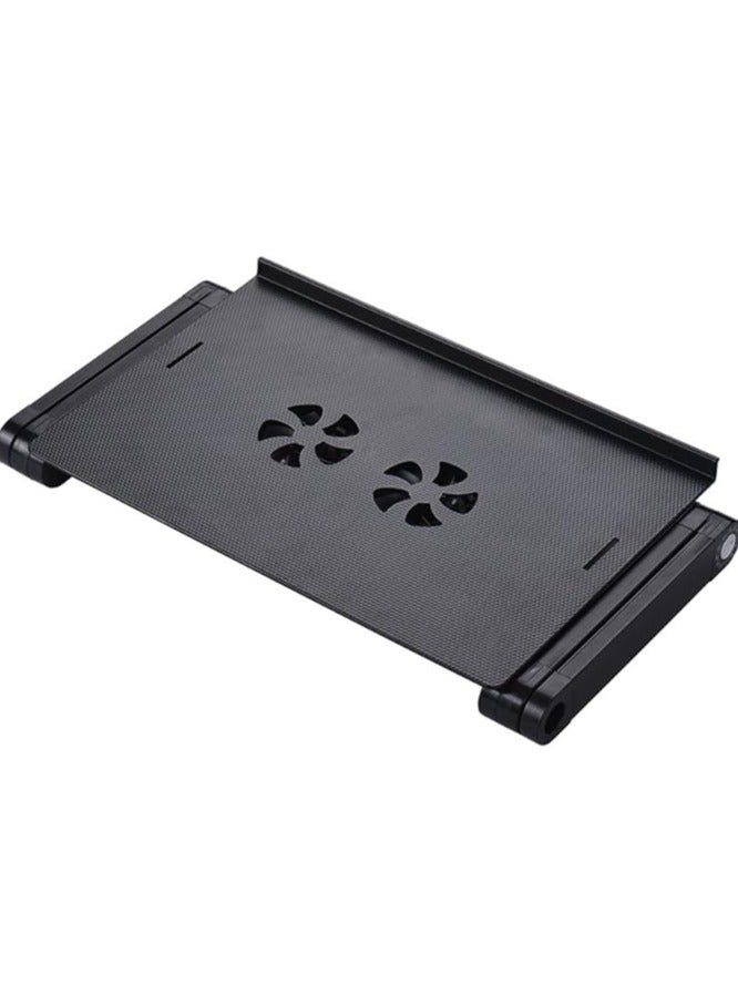Green Tiger Foldable Laptop Table Stand Vented Computer Desk Bed Lap Tray 360 Degree Adjustable with Mouse Pad Cooling Fans - Image 5