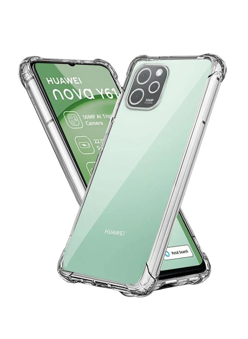 Techie Huawei Nova Y61 Soft TPU Bumper Corner Ultra Slim Clear Case Shockproof Anti Fingerprint Transparent Protective Back Cover - Image 1
