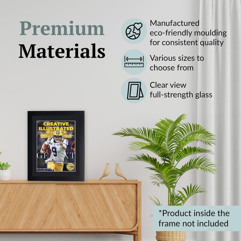 Creative Picture Frames 8" x 10.5" Sports Illustrated Magazine Display Frame, Suitable for 1994-Current Collector's Edition Sports Magazines with Wall Mount & Easel, Black Mat, 1 Count - Image 5