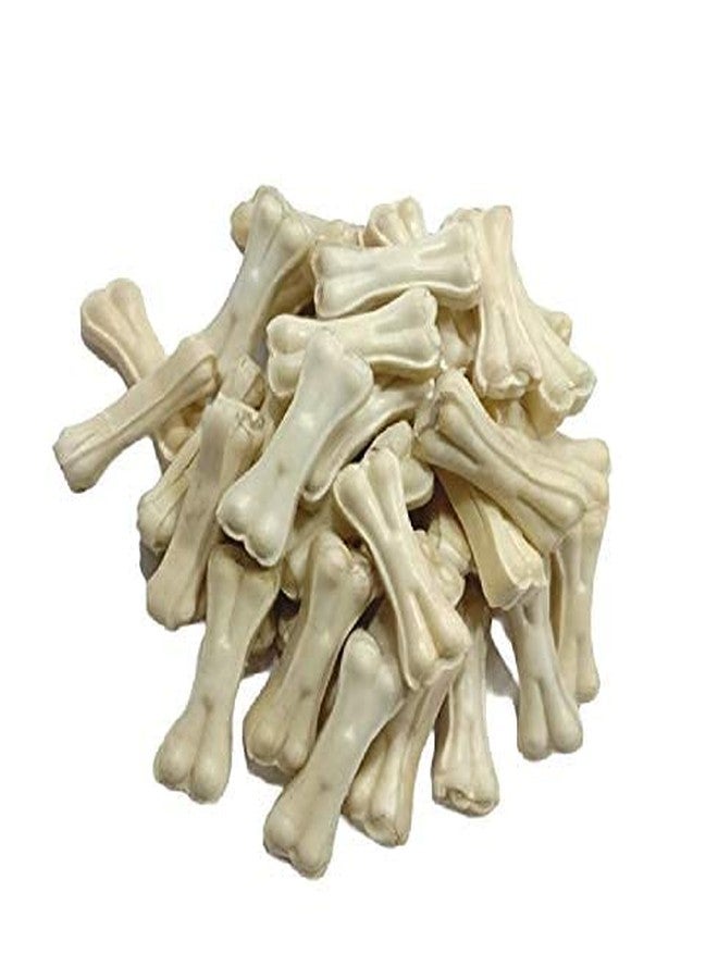 ADB Creations Rawhide Chicken Flavor Dog chew 3 Inch Calcium Bone for Small and Young Dogs of All Breeds (60 Piece) - Image 1