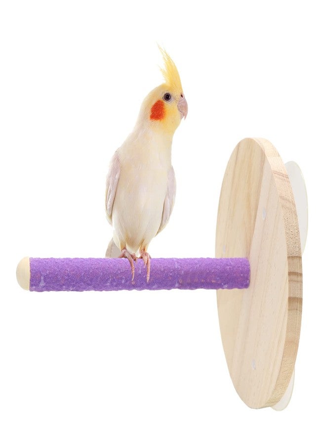 Litewoo Bird Shower Perch Stand Parrot Bath Suction Cup Window Wall Platform Frame Toys for Small Medium Parrots Parakeet Macaw Cockatoo African Grey Budgies with Scrubbing Wooden Stick (Random Color) - Image 1