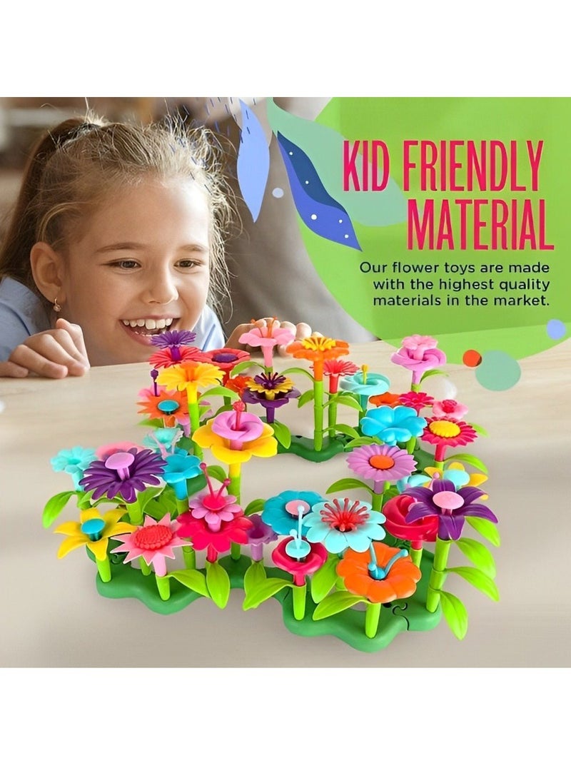 مجموعة زهور بلاستيكية تركيبية ملونة، ألعاب مونتيسوري لتعزيز التفكير التنموي وتنمية المهارات الحركية والحسية للأطفال الصغار، أدوات دعم التدريب للمعلمين والآباء، هدية رائعة (مجموعة من 144 قطعة) - Image 4