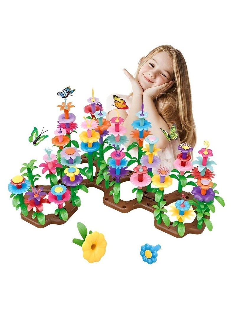مجموعة زهور بلاستيكية تركيبية ملونة، ألعاب مونتيسوري لتعزيز التفكير التنموي وتنمية المهارات الحركية والحسية للأطفال الصغار، أدوات دعم التدريب للمعلمين والآباء، هدية رائعة (مجموعة من 144 قطعة) - Image 5