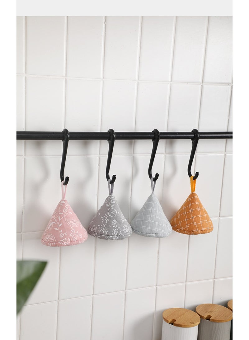 شاو تشن أغطية مقبض قماشة الحديد الصب، 3 حزمة غطاء مقبض الحديد الصب، مقبض غطاء غطاء غطاء قماشة الحديد الصب العازل للحرارة، غطاء مقبض قطن مثلث قابل لإعادة الاستخدام لوعاء قلاية قماشة الحديد الصب - Image 3