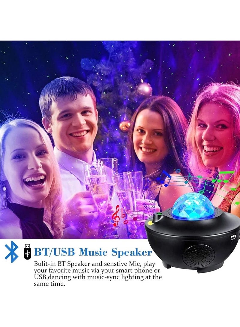 Smart Star Projector Night Light,  Ocean Wave Built-in   Speaker Sound Sensor LED Starry Night Projector Lamp with Remote APP Controlled Light for Kids Gift,Christmas, Home Decoration  - Image 3