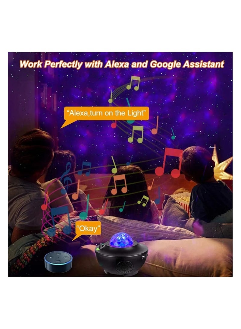 Smart Star Projector Night Light,  Ocean Wave Built-in   Speaker Sound Sensor LED Starry Night Projector Lamp with Remote APP Controlled Light for Kids Gift,Christmas, Home Decoration  - Image 4