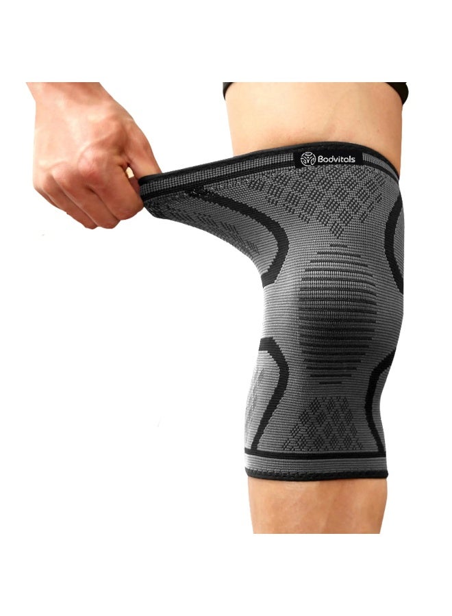 BODVITALS BODVITALS Knee Brace Compression Sleeve | Sports Knee Sleeve for Men and Women | Knee Brace for Running, Indoor & Outdoor Sports, Gym, Cycling, Football, Basketball and Weightlifting (Black, M)  - Image 1