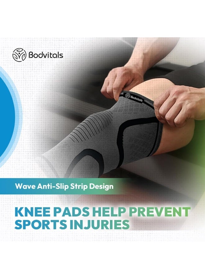 BODVITALS BODVITALS Knee Brace Compression Sleeve | Sports Knee Sleeve for Men and Women | Knee Brace for Running, Indoor & Outdoor Sports, Gym, Cycling, Football, Basketball and Weightlifting (Black, M)  - Image 5