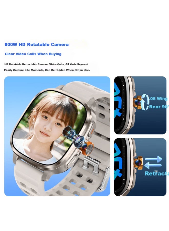 Soaiy Slx088 Smart Phone Watch Large Screen Gps 5g Sim Card Full Network High School Adult Rotatable Camera Waterproof Nfc Heart Rate Blood Oxygen Black Gift - Image 2