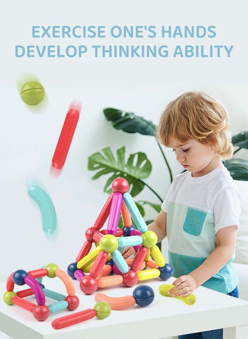 موفانت 130 قطعة من ألعاب مكعبات البناء، ألعاب أعواد بناء مغناطيسية مع صندوق تخزين، لعبة أقراص بناء متشابكة، ألعاب بناء أنشطة مونتيسوري STEM - Image 3