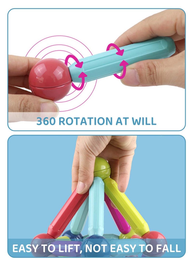 موفانت 130 قطعة من ألعاب مكعبات البناء، ألعاب أعواد بناء مغناطيسية مع صندوق تخزين، لعبة أقراص بناء متشابكة، ألعاب بناء أنشطة مونتيسوري STEM - Image 5