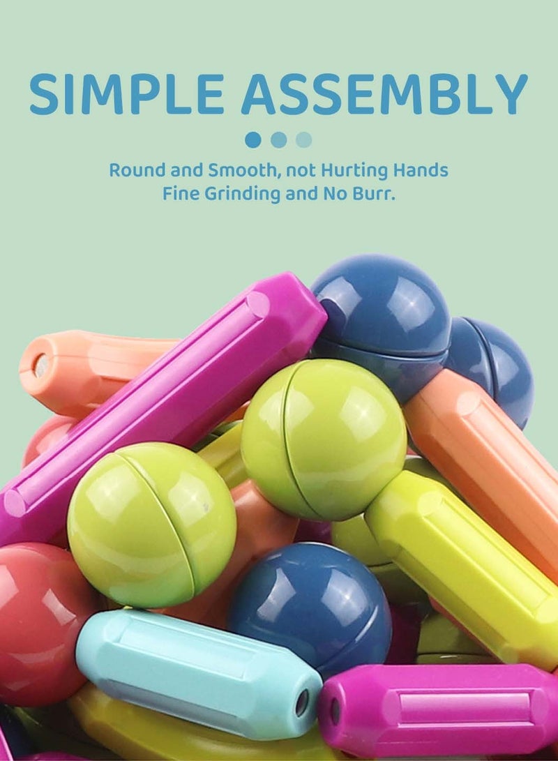 موفانت 130 قطعة من ألعاب مكعبات البناء، ألعاب أعواد بناء مغناطيسية مع صندوق تخزين، لعبة أقراص بناء متشابكة، ألعاب بناء أنشطة مونتيسوري STEM - Image 4