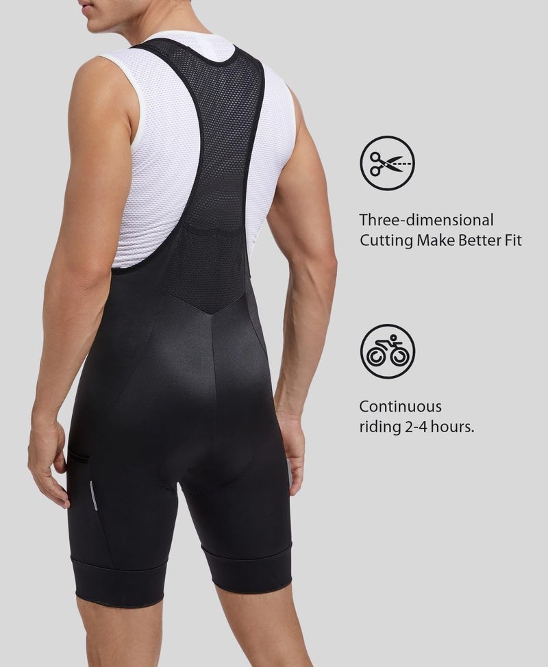 qualidyne Cycling Bibs men, 4D Padded Road Bike Bib Shorts with Pockets, Biking Bicycle Shorts UPF50+ - Image 3